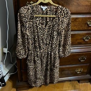 Charming Charlie Leopard Mid Sleeve Dress